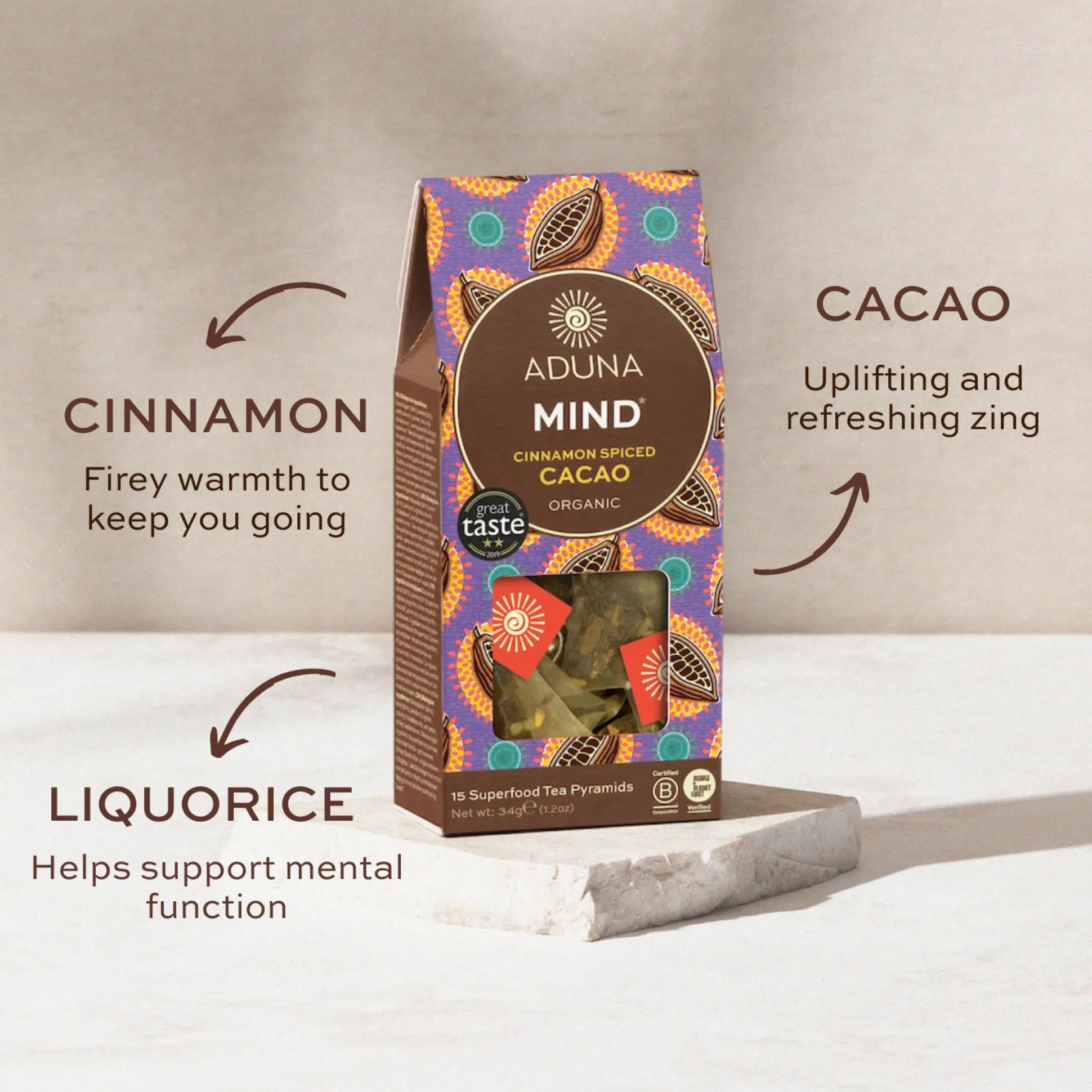 Aduna Relax Cacao Tea with Cinnamon 15 bags