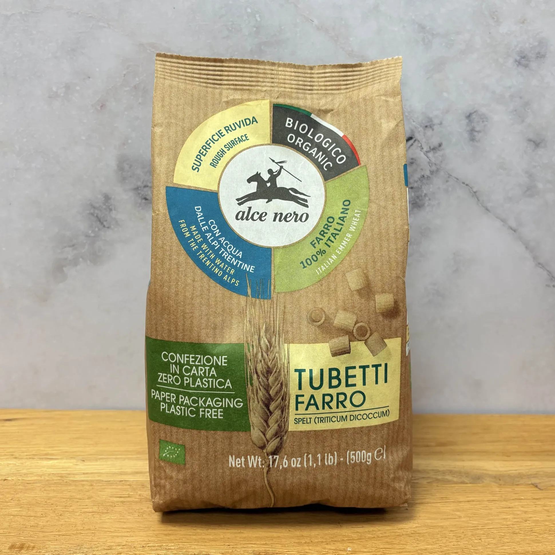 Alce Nero Organic Emmer Wheat Tubetti 500g