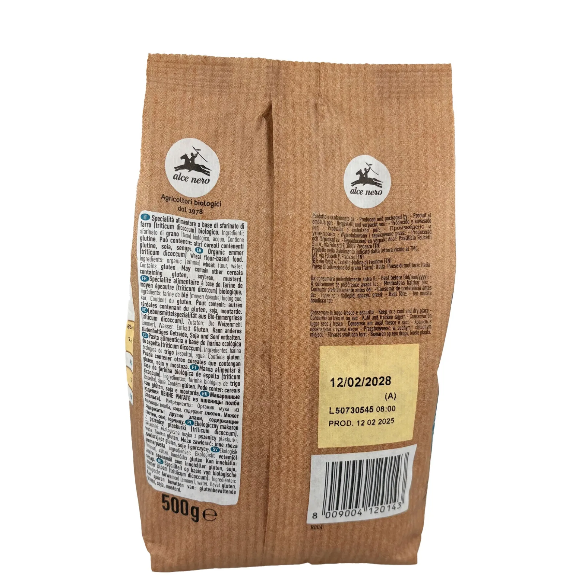 Alce Nero Organic Emmer Wheat Tubetti 500g