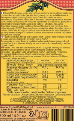 Alziari Pauline Extra Virgin Olive Oil 500ml