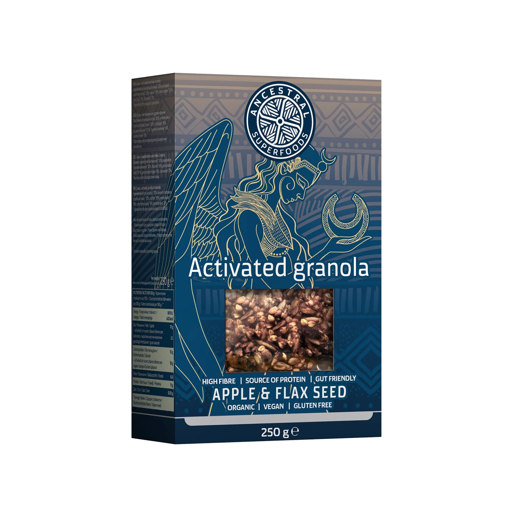 Ancestral Superfoods Activated Granola Apple and Flax Seeds 250g