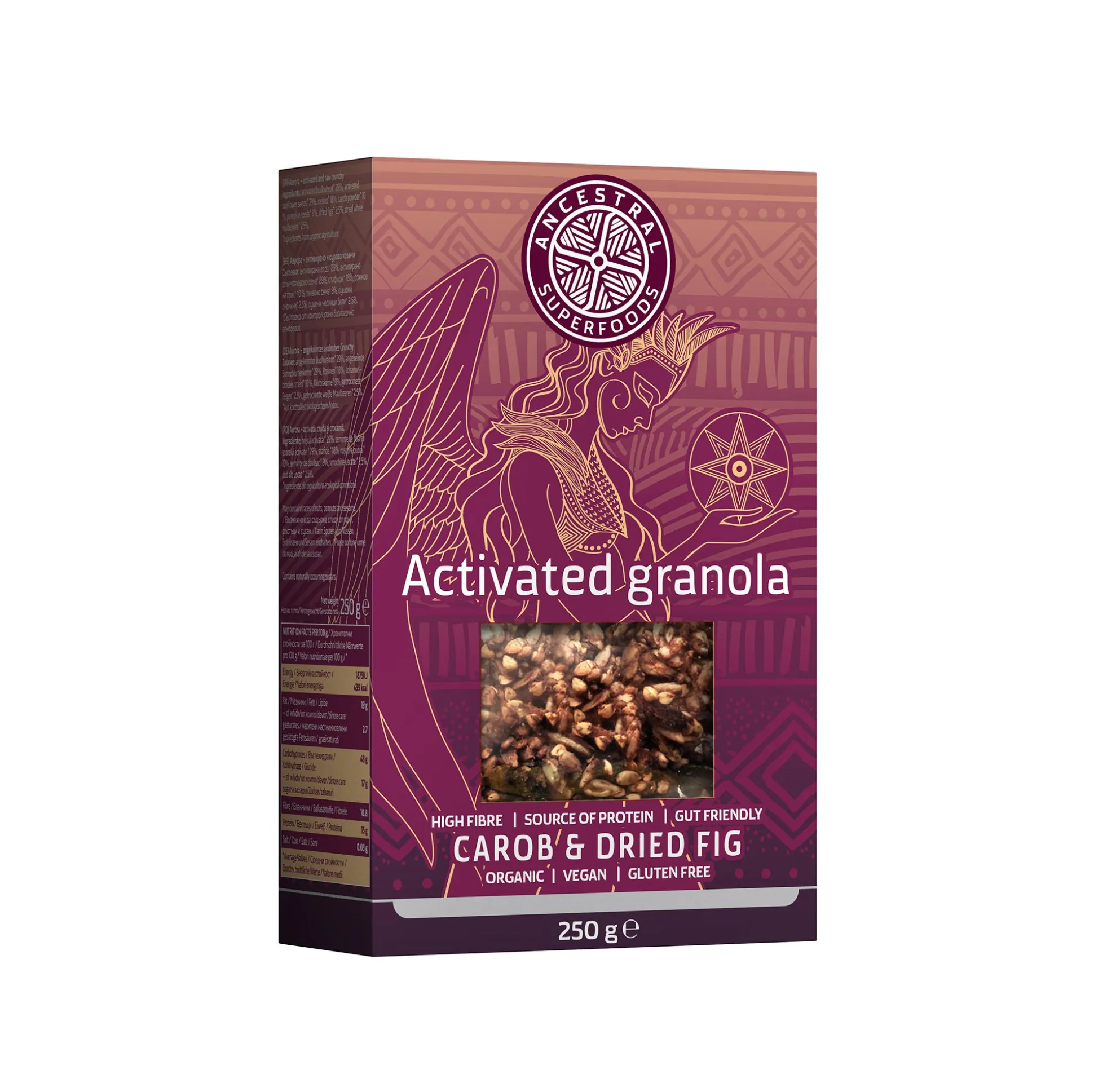 Ancestral Superfoods Activated Granola Carob and Dried Fig 250g