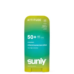 Attitude Mineral Sunscreen Stick Face & Body SPF 50 Unscented 60g