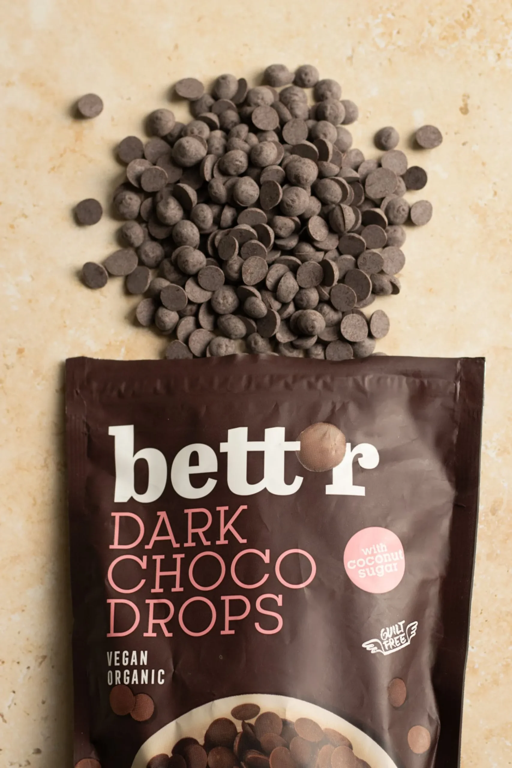 Bett’r Choco Dark Choco Drops, 66% Peruvian Cacao 200g