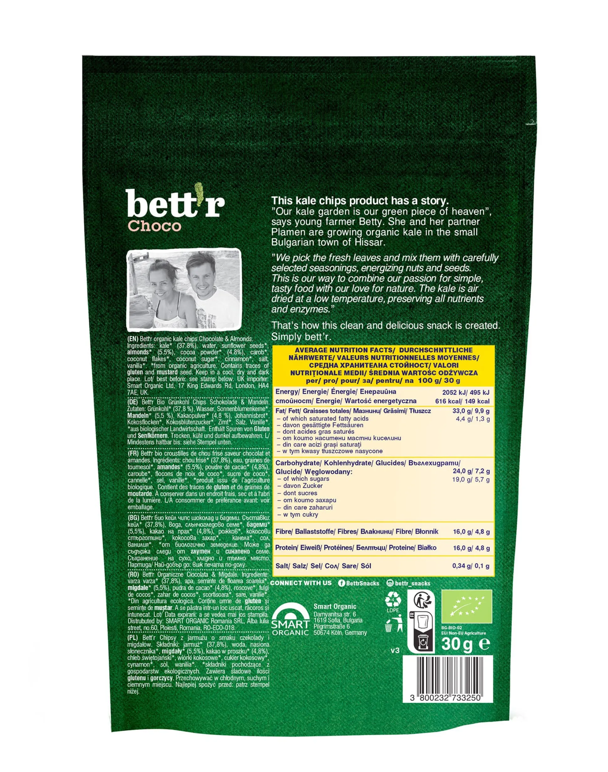 Bett’r Kale Chips Choco 30g