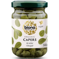 Biona Capers in Wine Vinegar Organic 140g