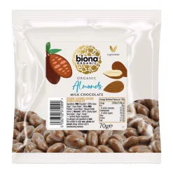 Biona Milk Chocolate Covered Almonds 70g