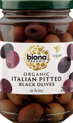 Biona Organic Pitted Black Olives in Brine 280g
