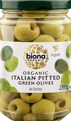 Biona Organic Pitted Green Olives in Brine 280g