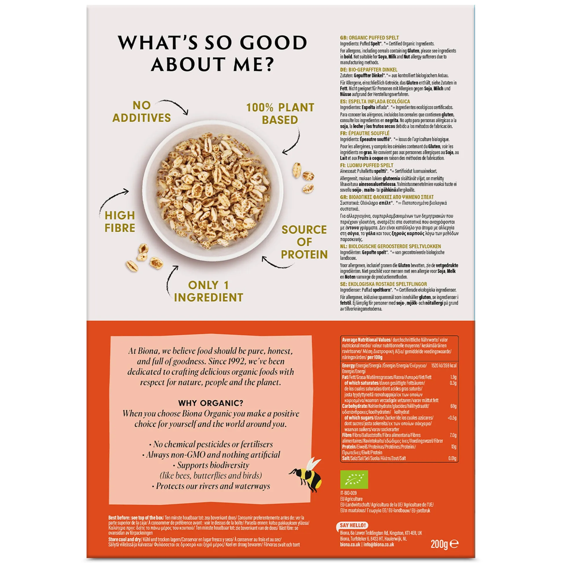 Biona Organic Spelt Puffs 200g
