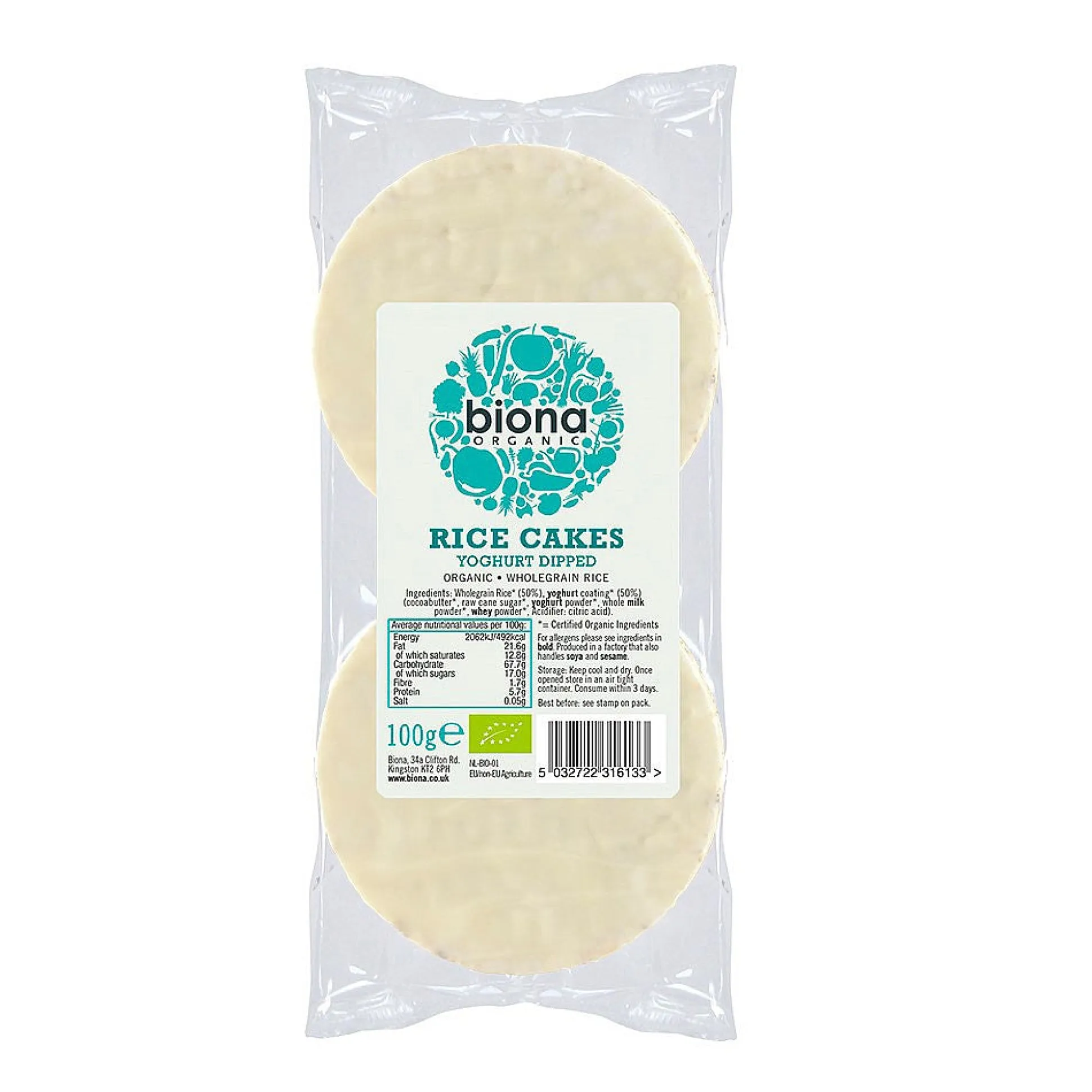 Biona Yoghurt Coated Rice Cakes 100g