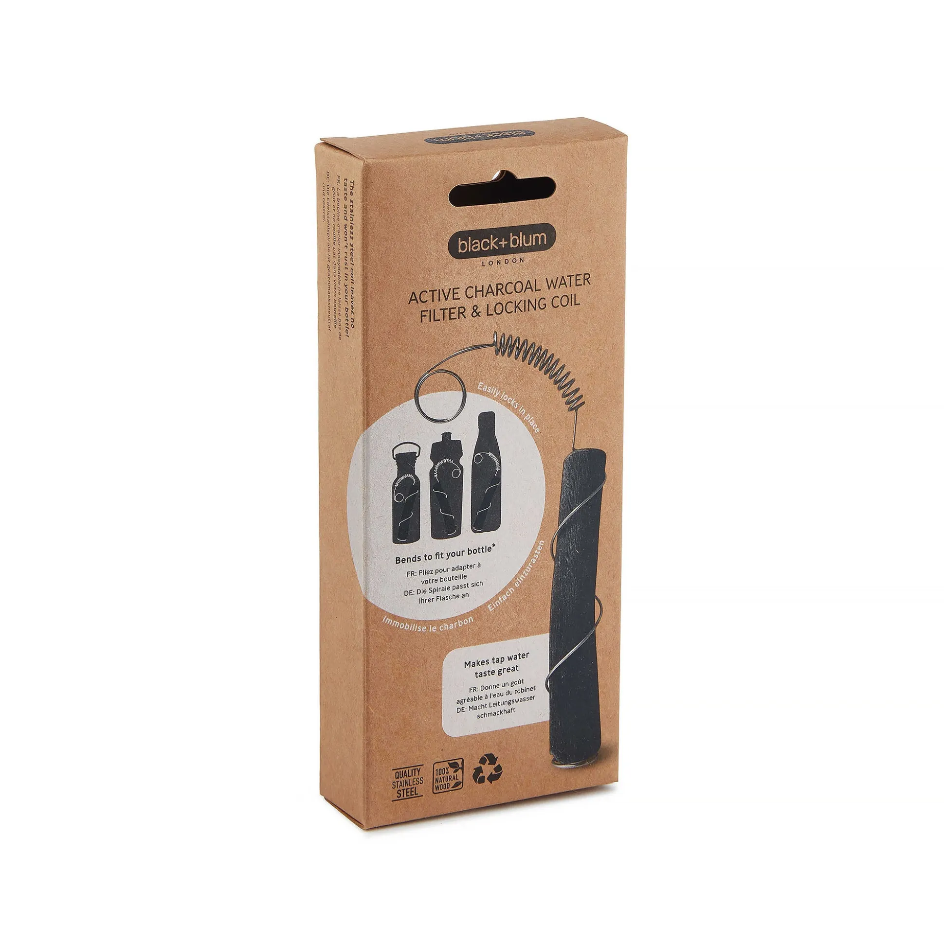 Black+Blum Active Charcoal Water Filter with locking Coil Single