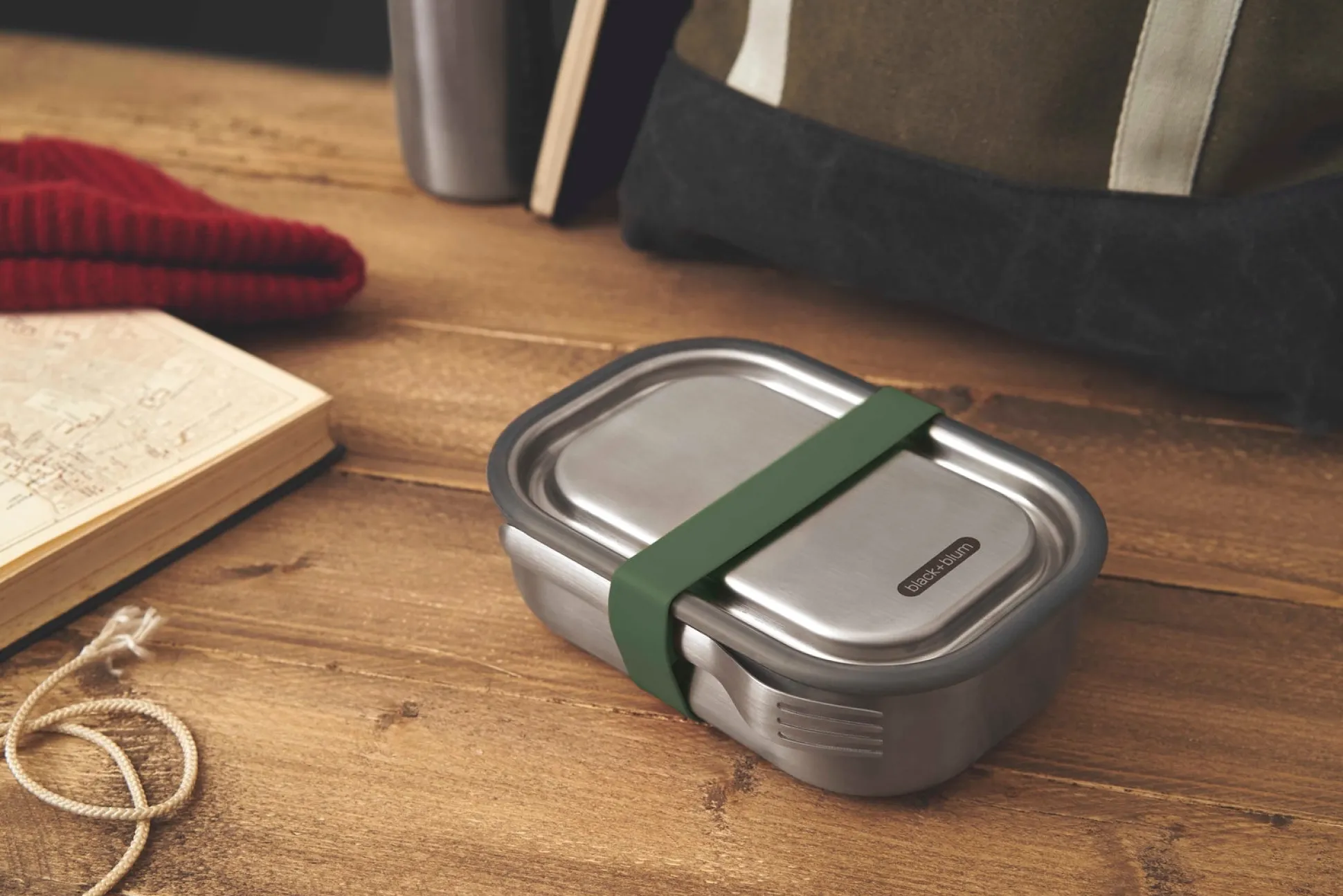 Black+Blum Stainless Steel Lunch Box- Olive 1L
