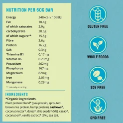 BodyMe Organic Chia Vanilla Vegan Protein Bar 60g