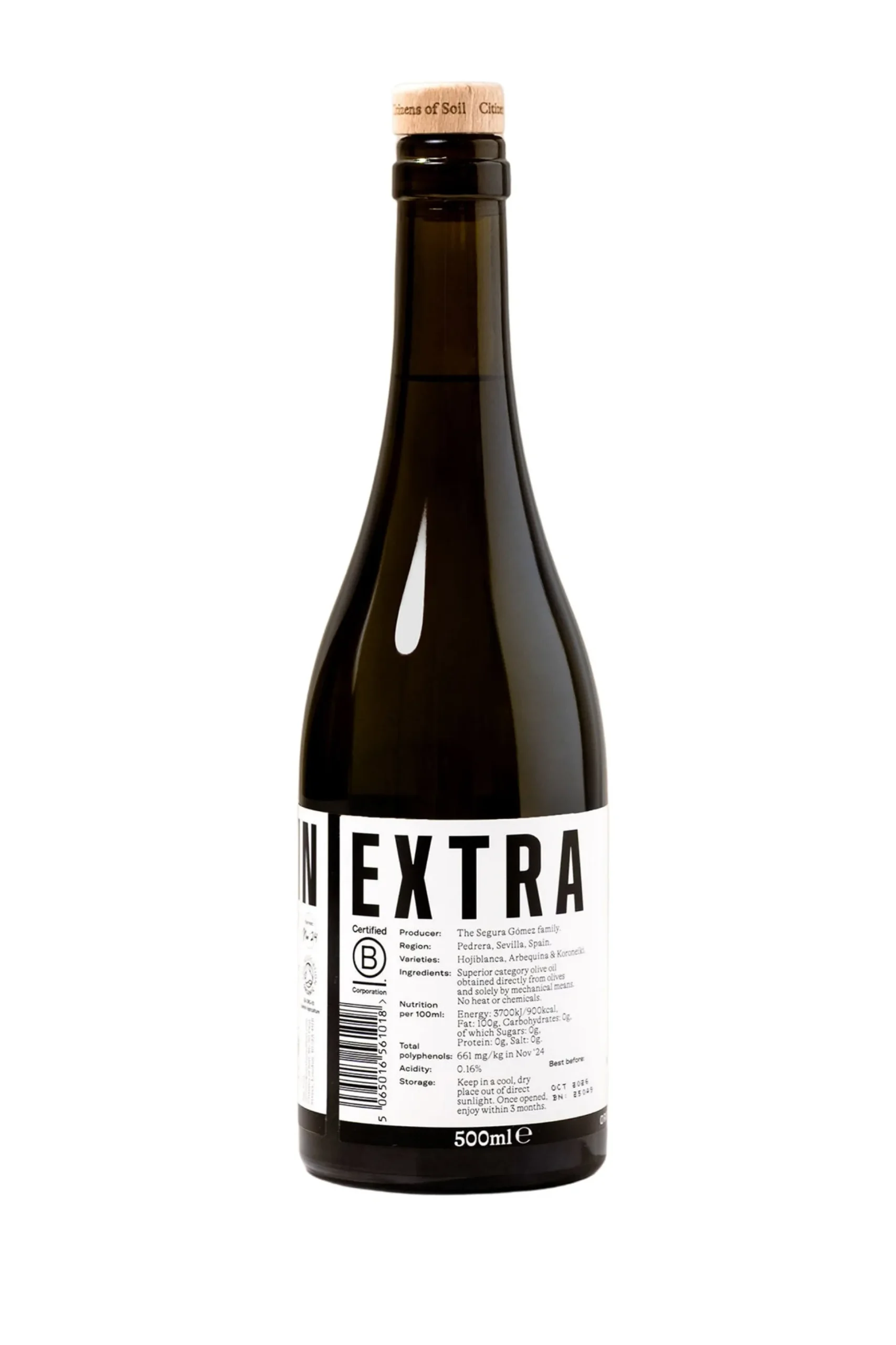 Citizens of Soil Spanish Extra Virgin Olive Oil Bottle 500ml