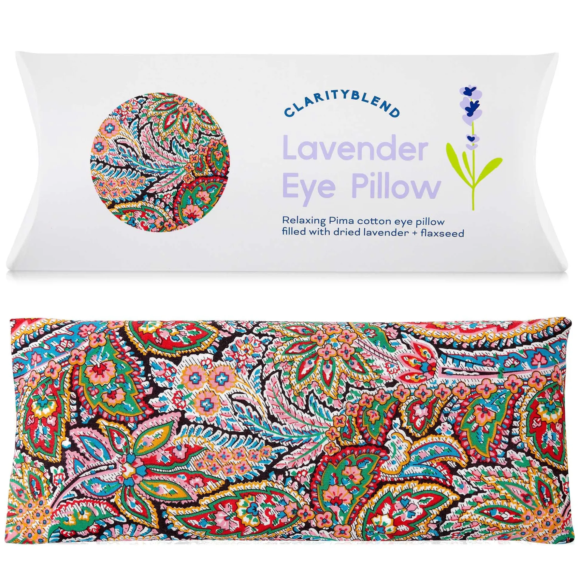Clarity Blend Aromatherapy Relaxation Eye Pillow Green Garden Pattern 200g