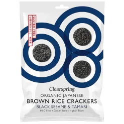 Clearspring Brown Rice Black Sesame Crackers 40g