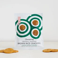Clearspring Brown Rice Crackers Tamari & Green Nori 40g