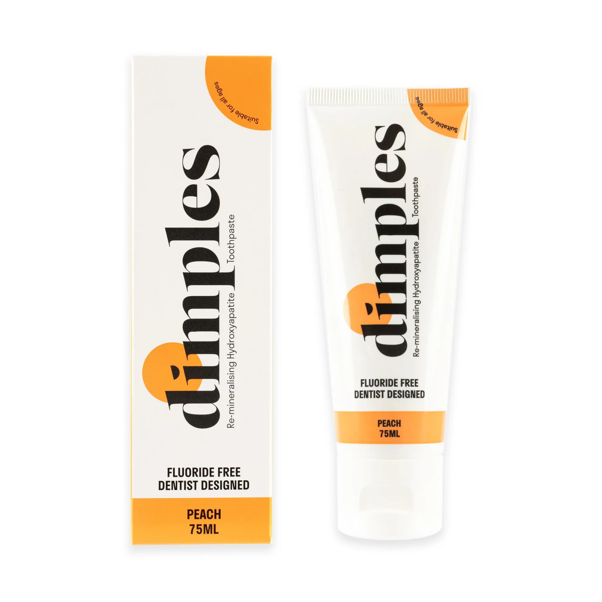 Dimples Re-mineralising Hydroxyapatite Toothpaste - Peach 75ml