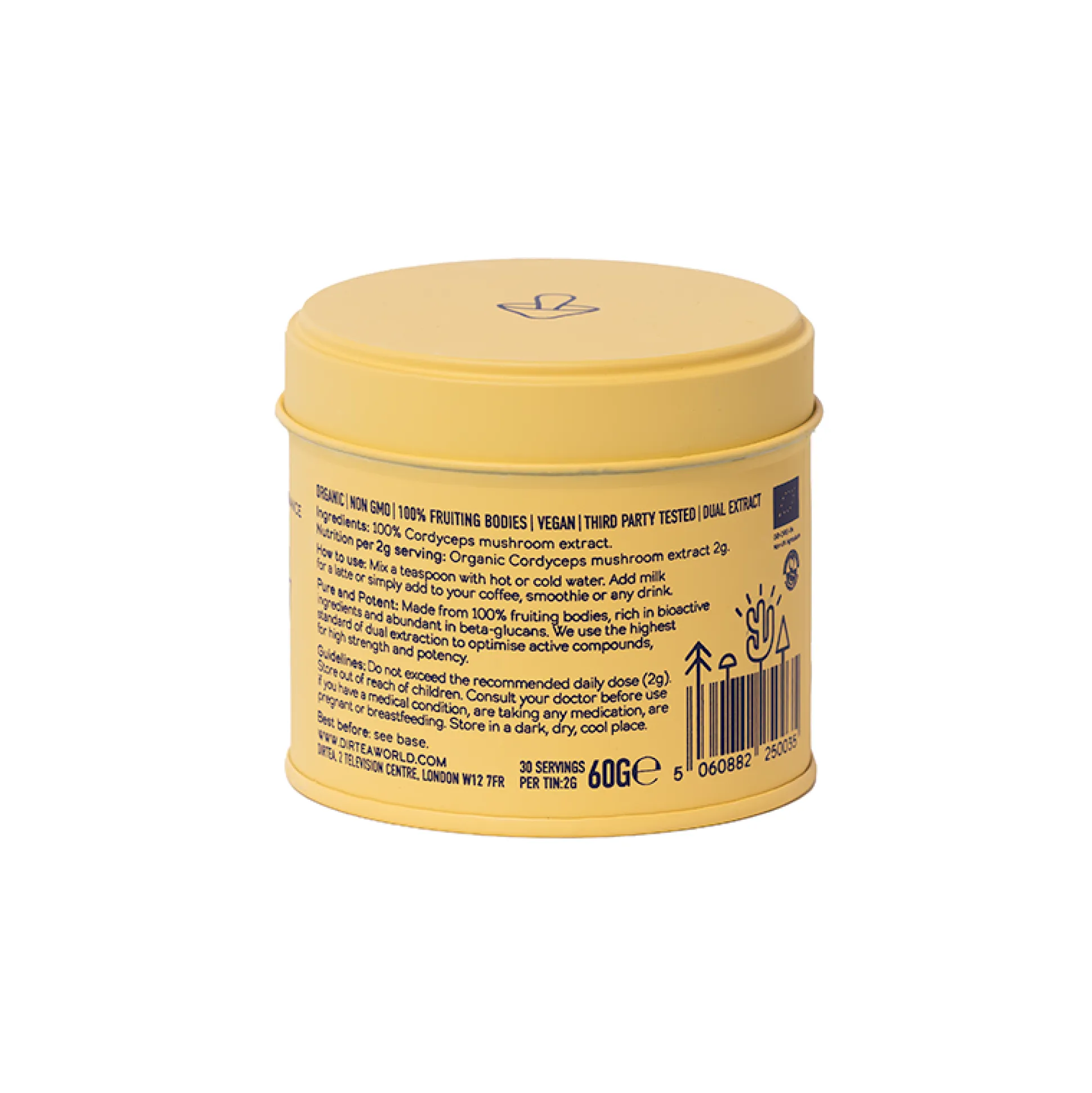 DIRTEA Cordyceps Mushroom Powder 60g (30 Servings)