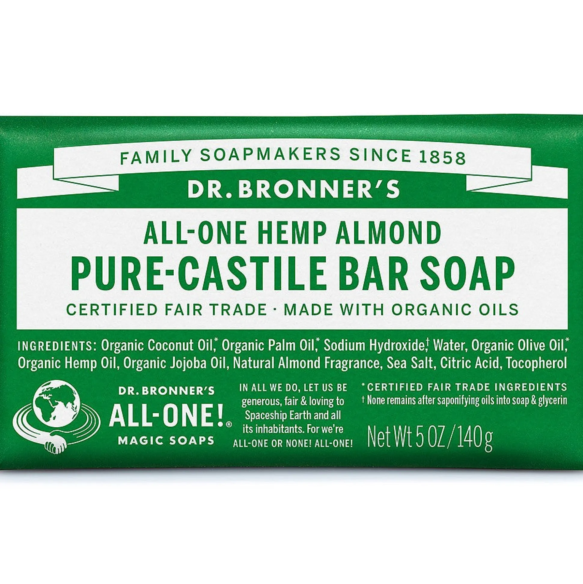 Dr Bronner's Almond Soap Bar 140g