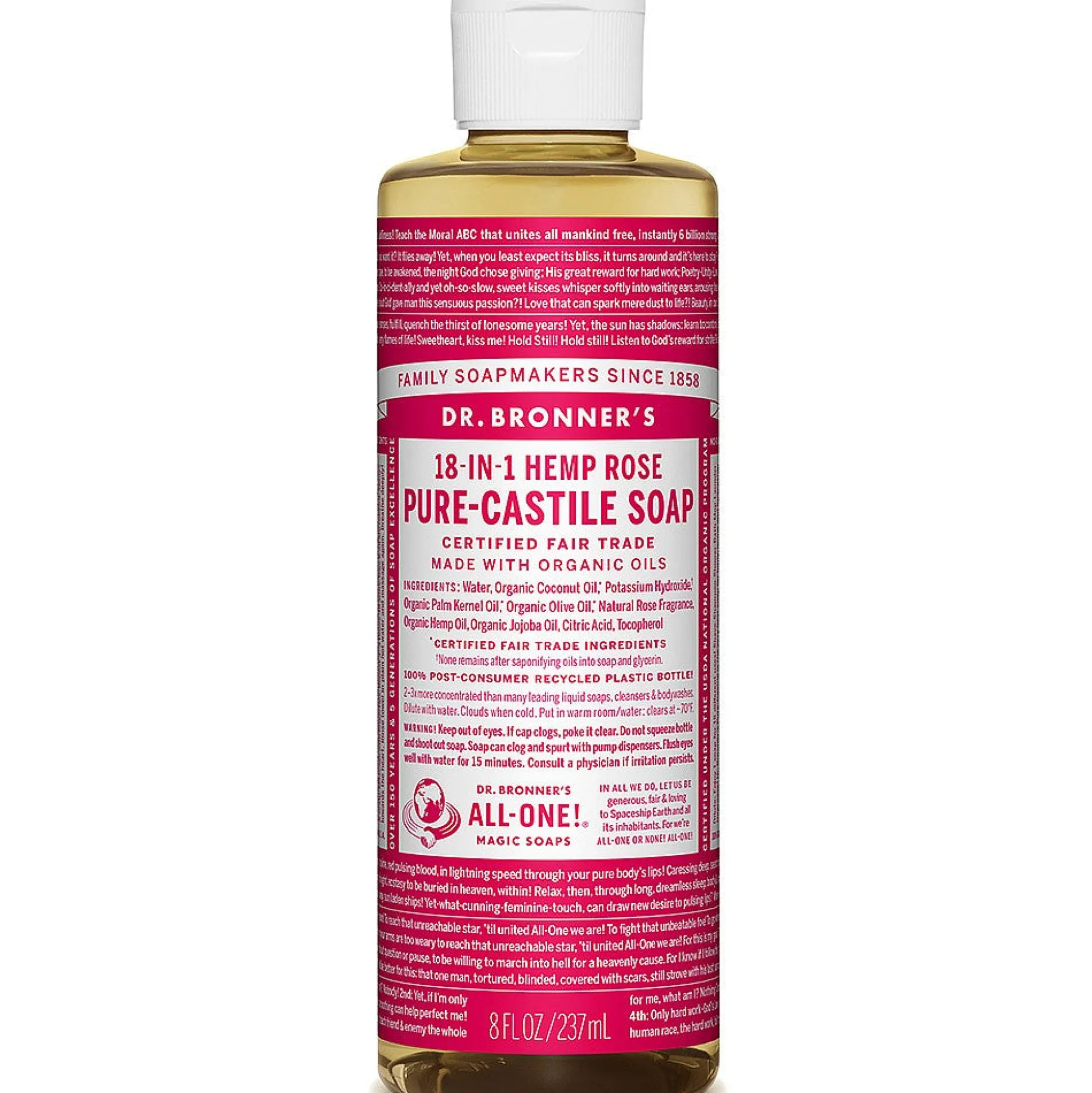 Dr Bronner's Rose Liquid Soap 240ml