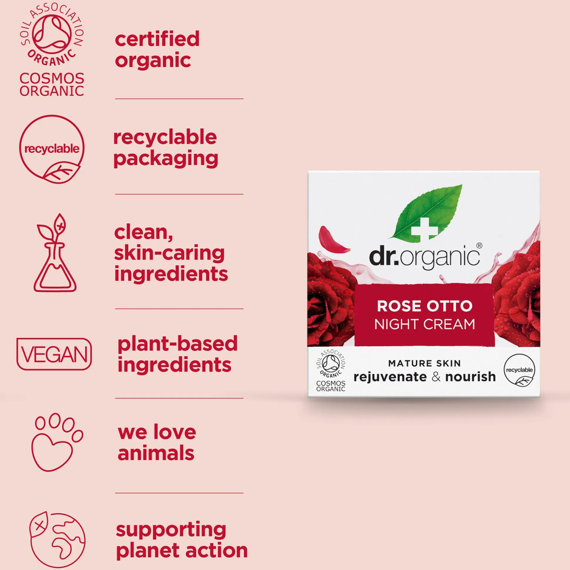 Dr Organic Rose Otto Night Cream 50ml