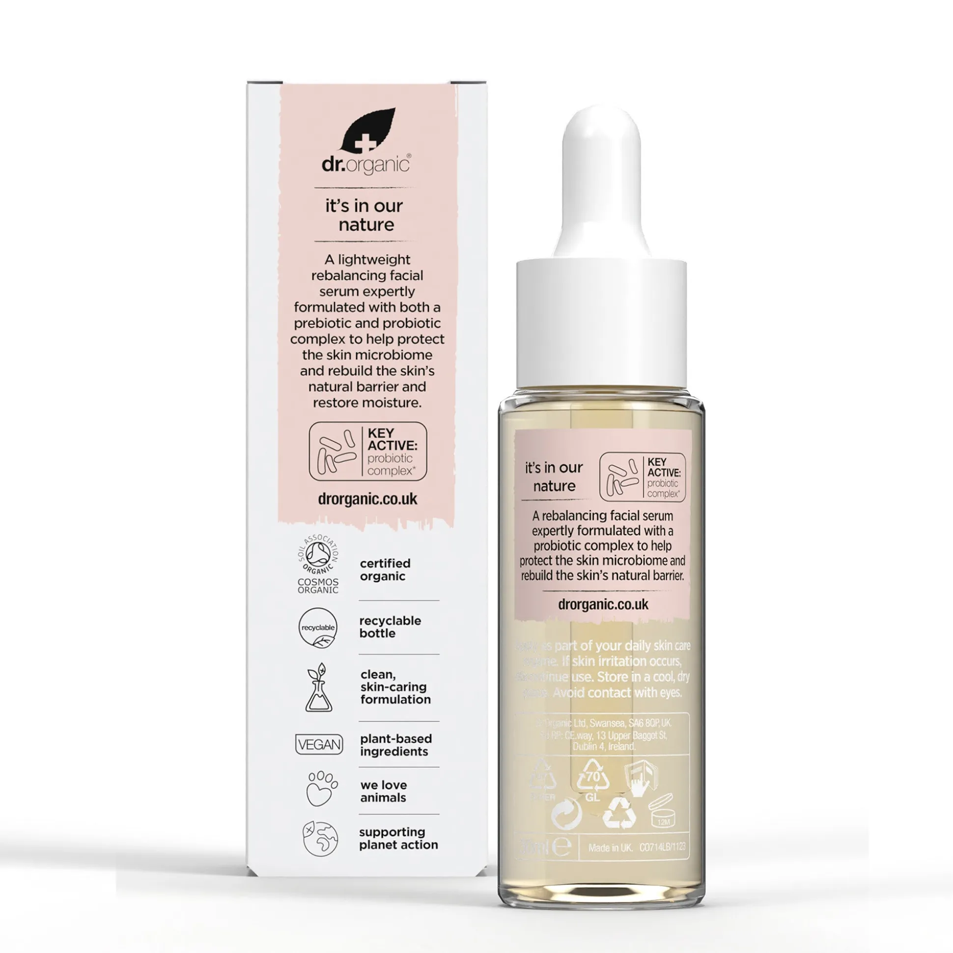 Dr Organic Skin Calm Probiotic Protection Serum 30ml