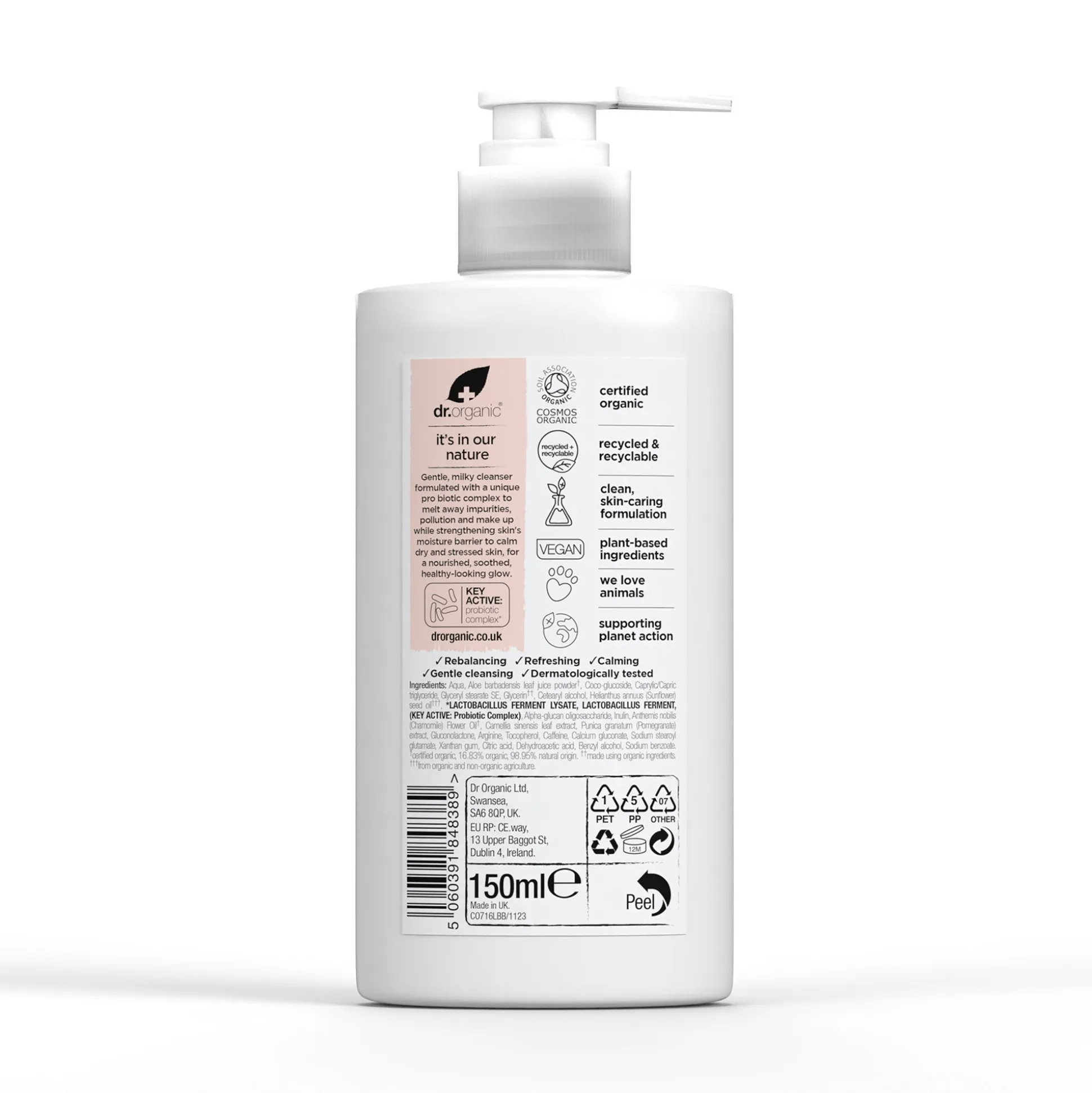 Dr Organic Skin Calm Probiotic Cream Cleanser 150ml