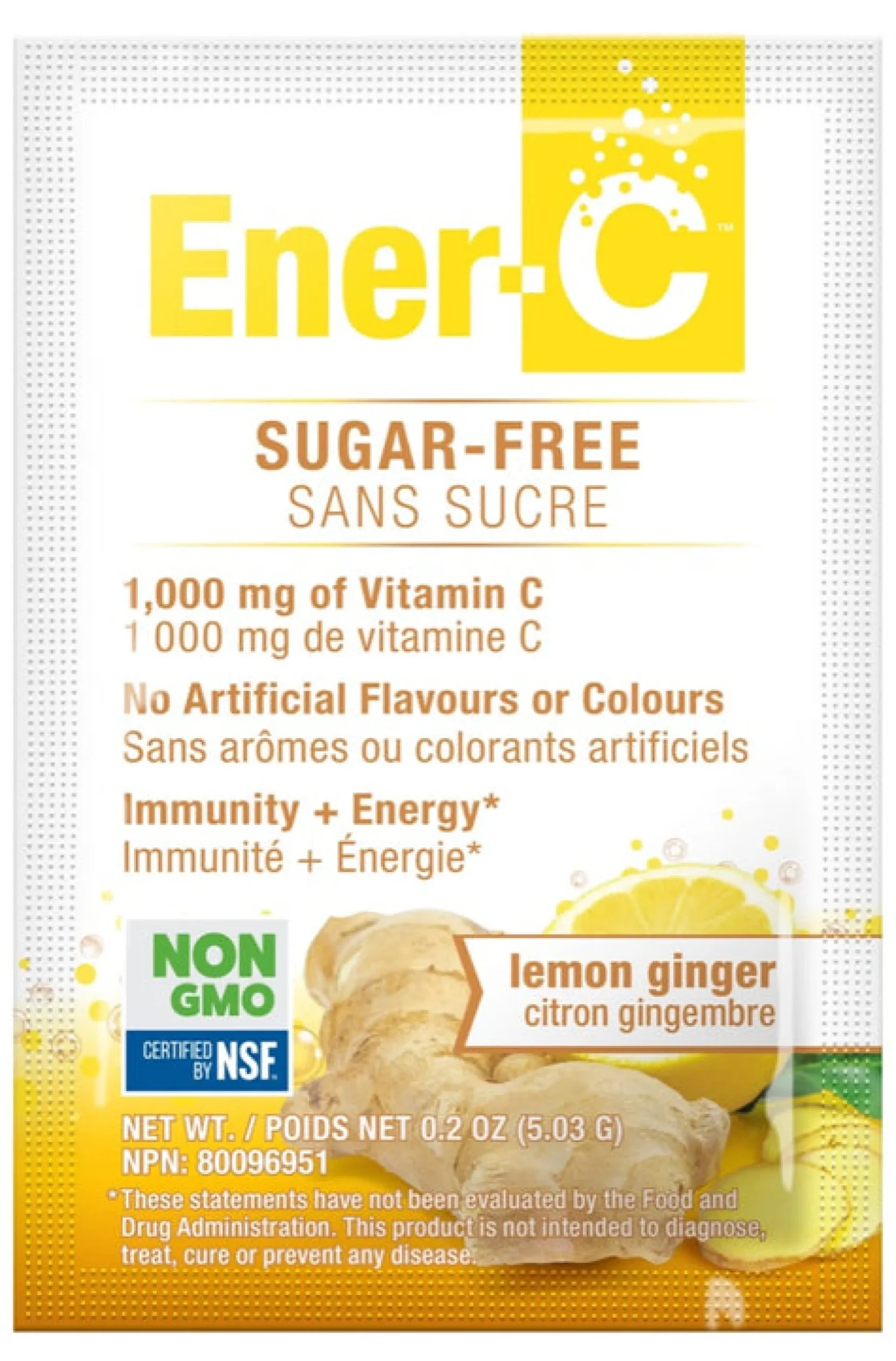 Ener-C Sugar Free Multivitamin Drink Mix - Lemon & Ginger 5.03g