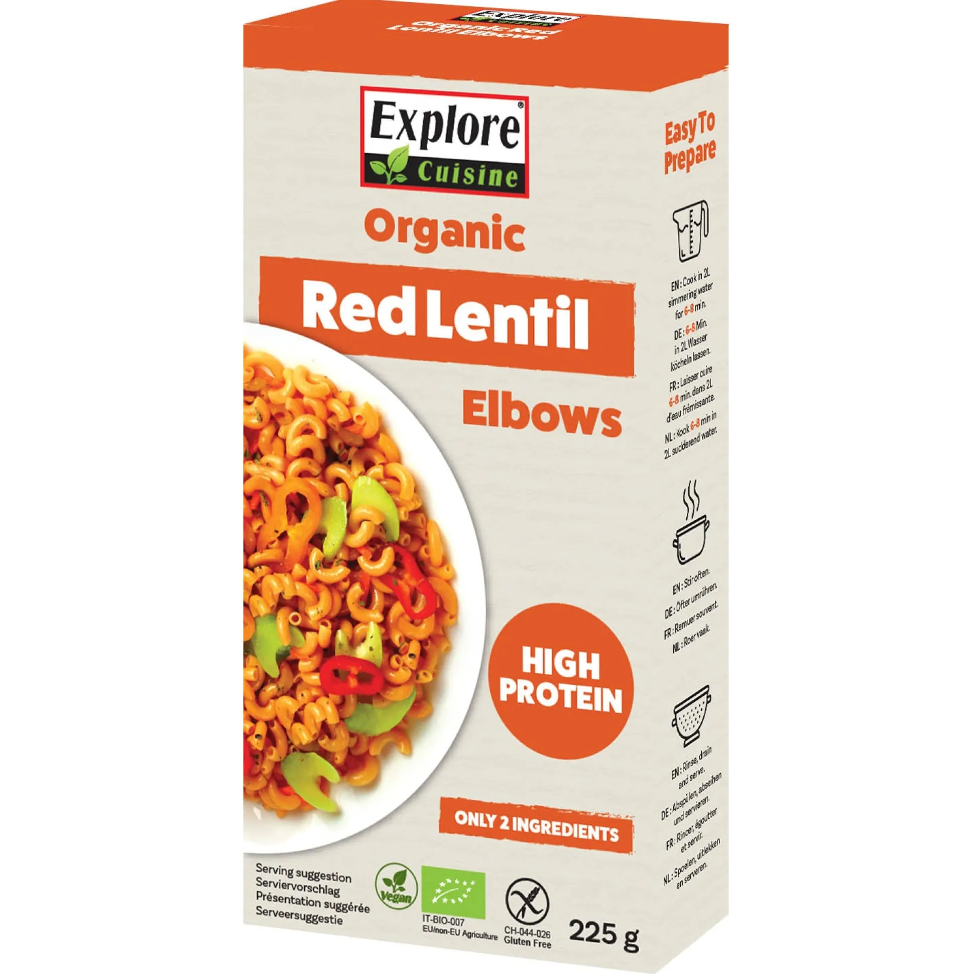 Explore Red Lentil Elbows 225g