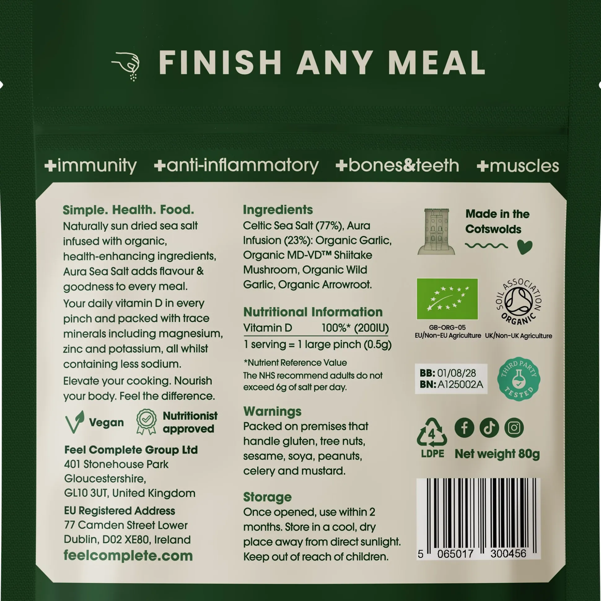 Feel Complete Aura Sea Salt (Wild Garlic) 80g