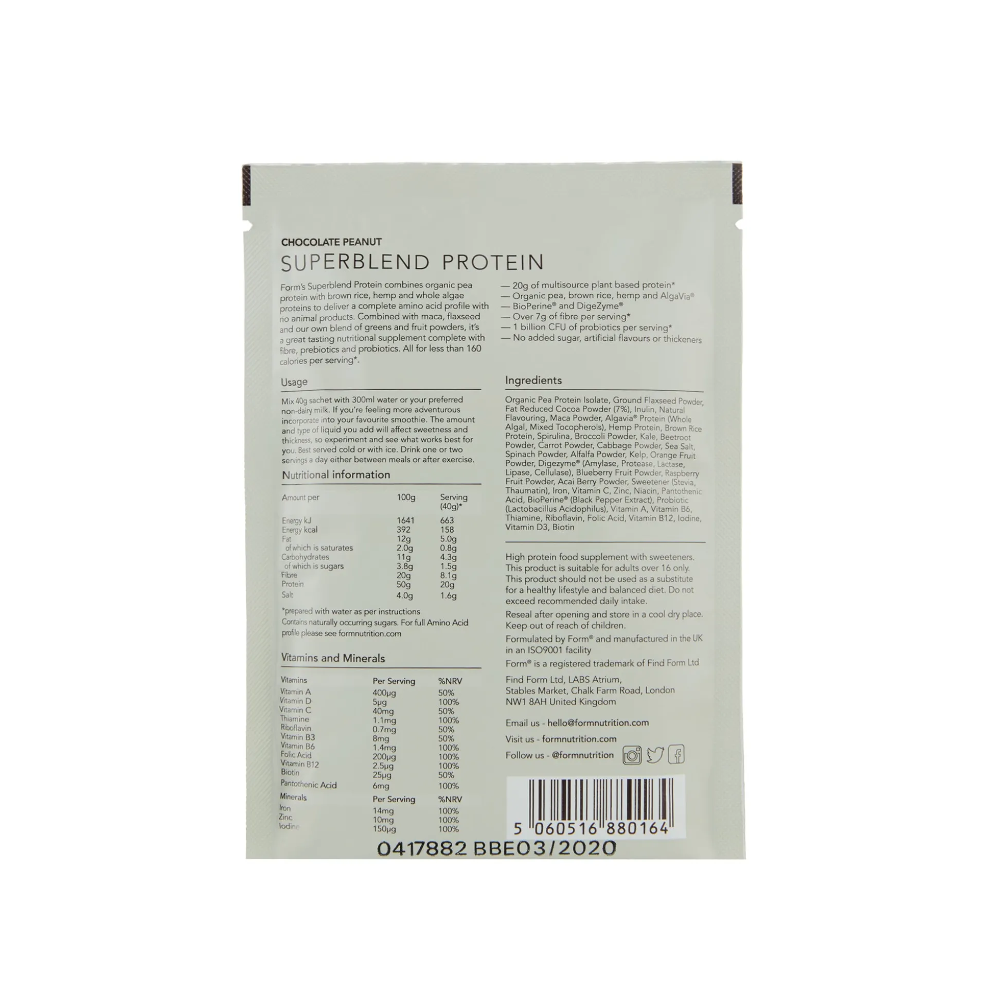 Form Superblend Protein - Chocolate Peanut 40g