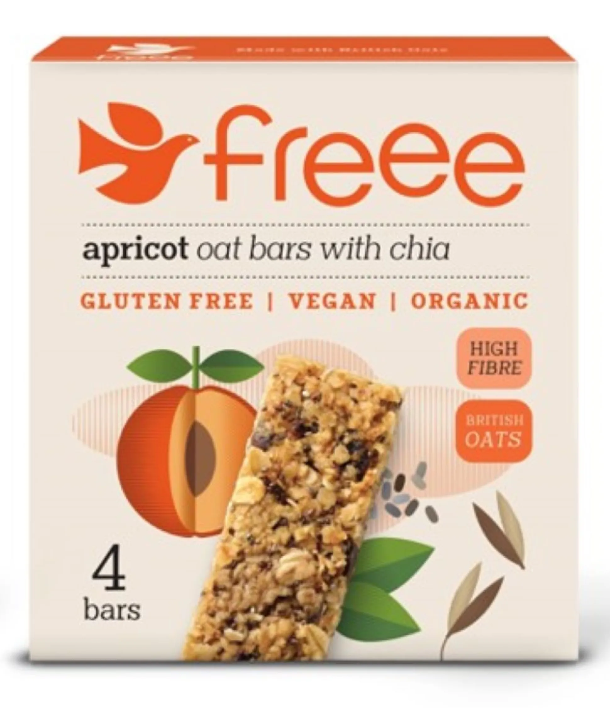 Freee Apricot & Chia Oat Bar 4x35g
