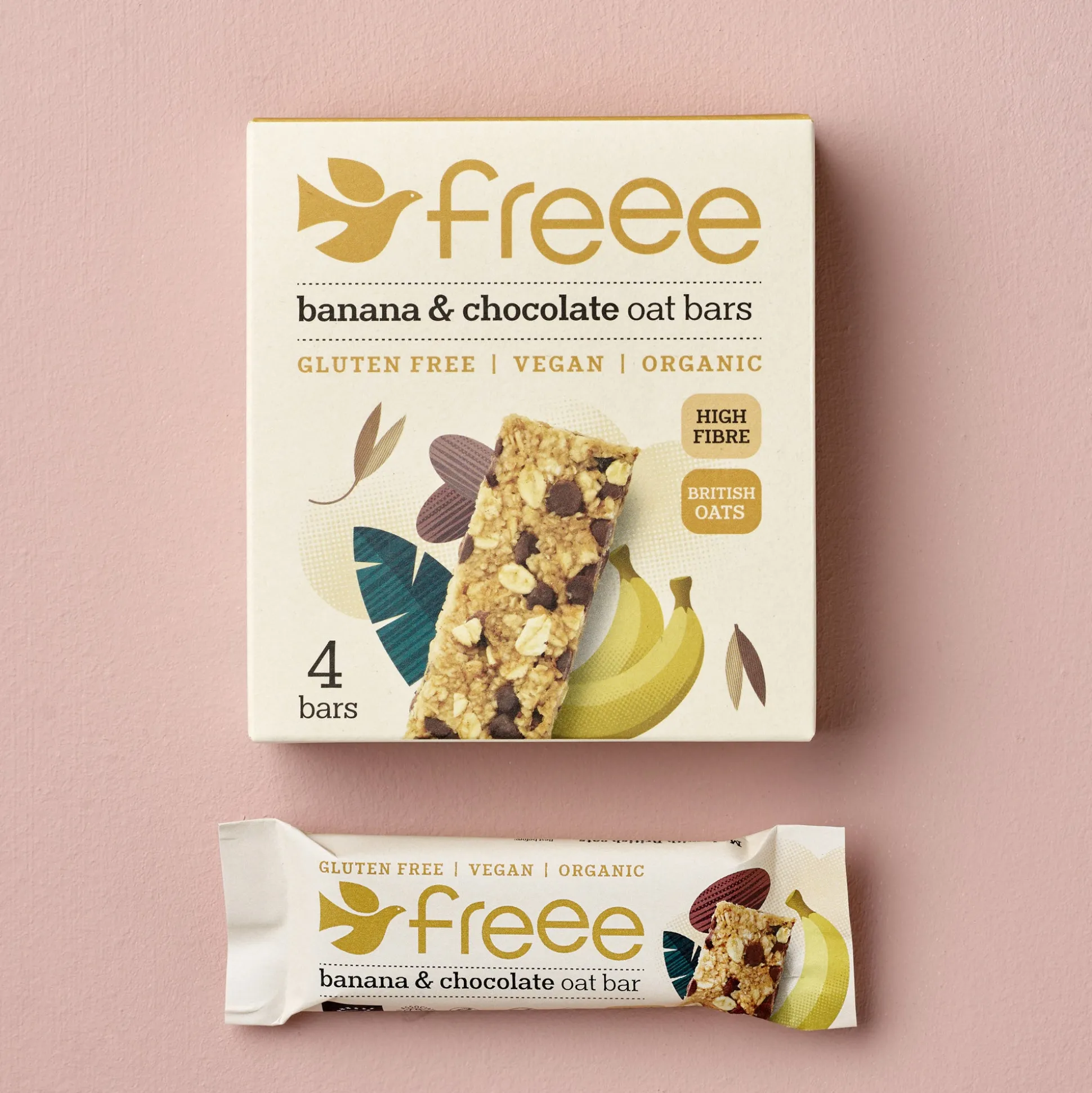 Freee Banana & Chocolate Oat Bar 4x35g
