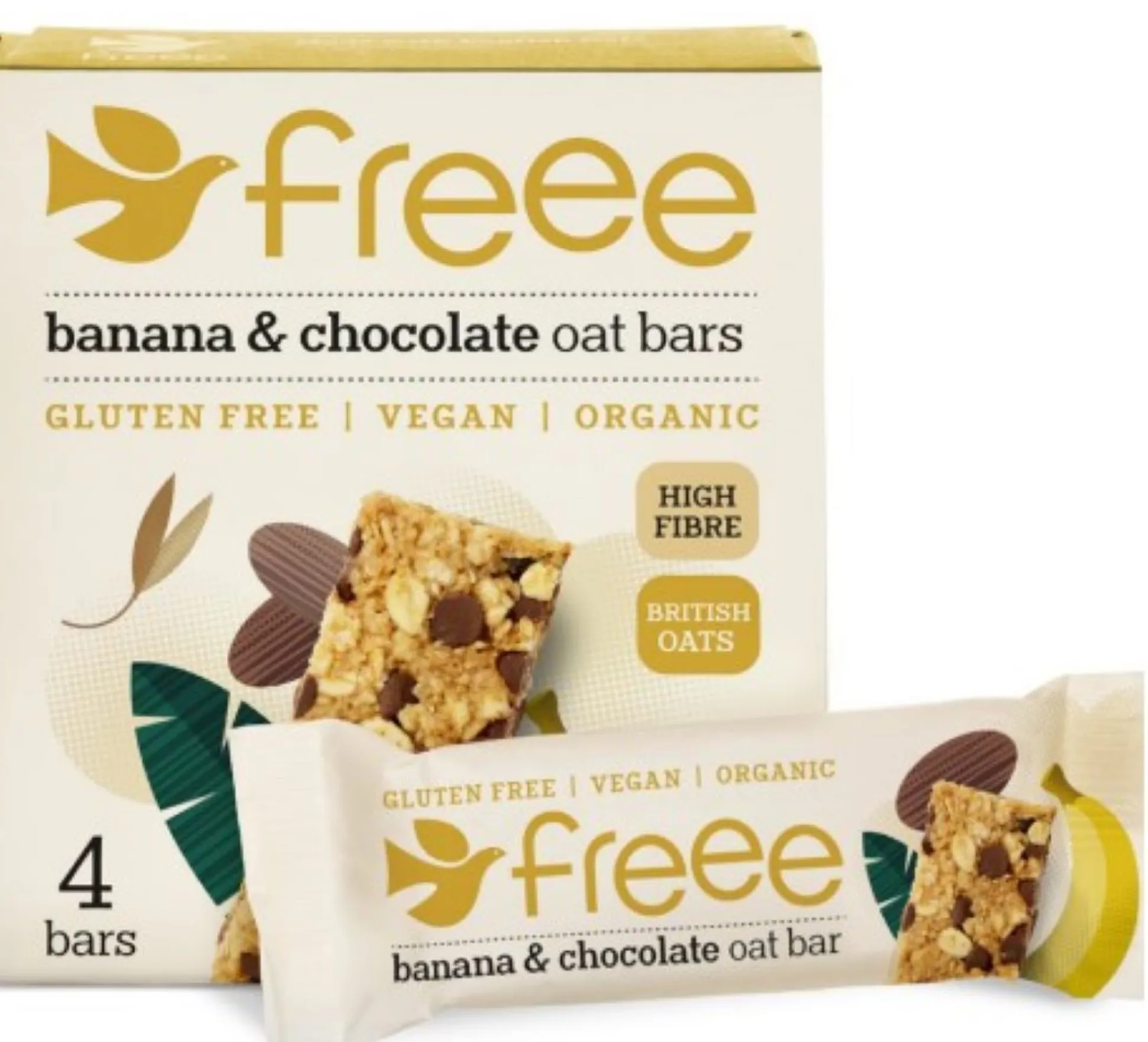 Freee Banana & Chocolate Oat Bar 4x35g