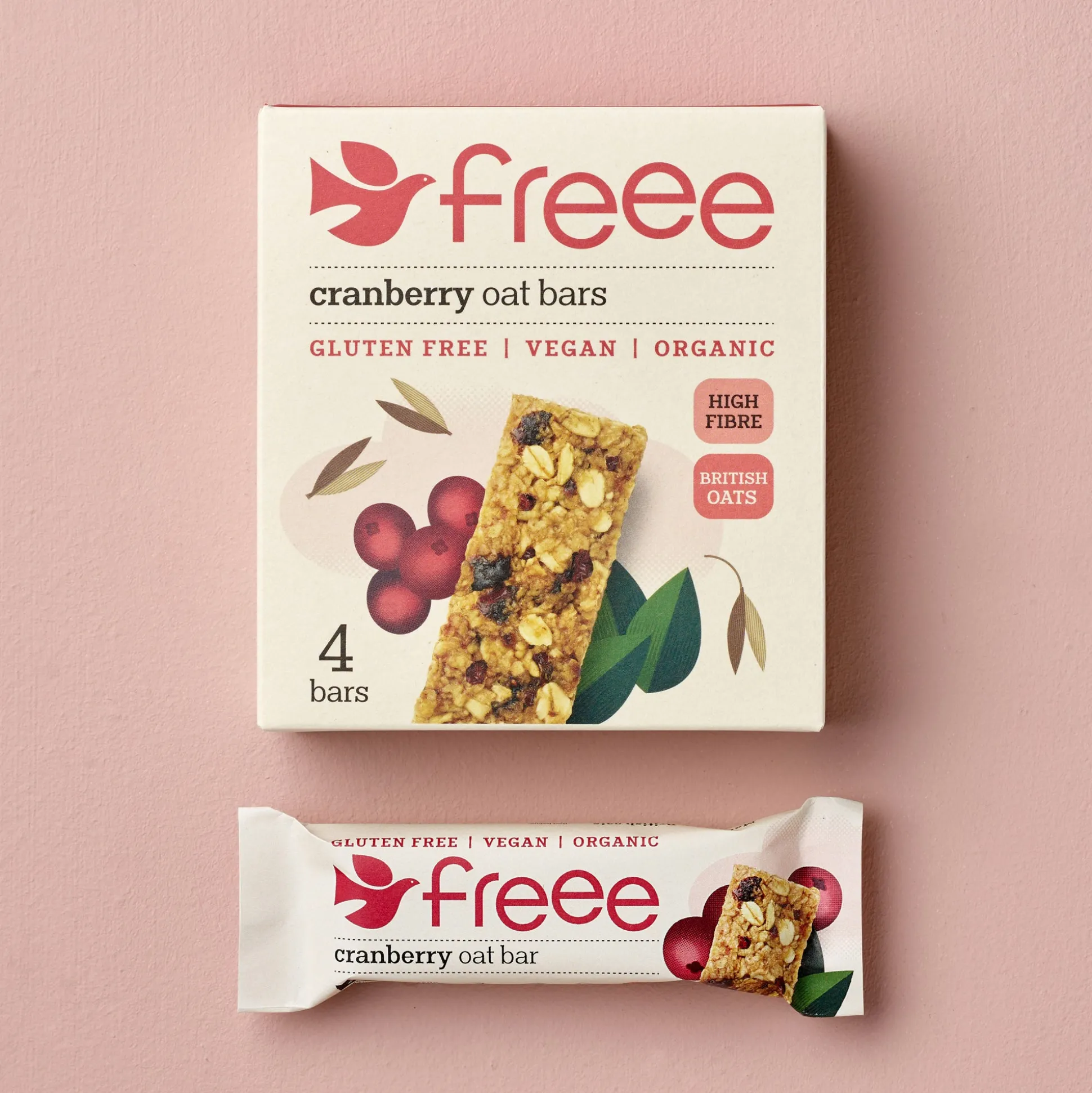 Freee Cranberry Oat Bar 4x35g