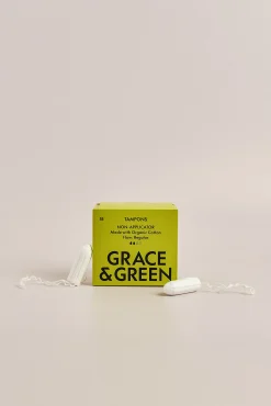 Grace & Green Organic Cotton Non-applicator Tampons - Regular 18 tampons