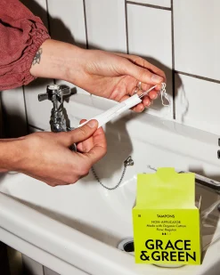 Grace & Green Organic Cotton Non-applicator Tampons - Regular 18 tampons