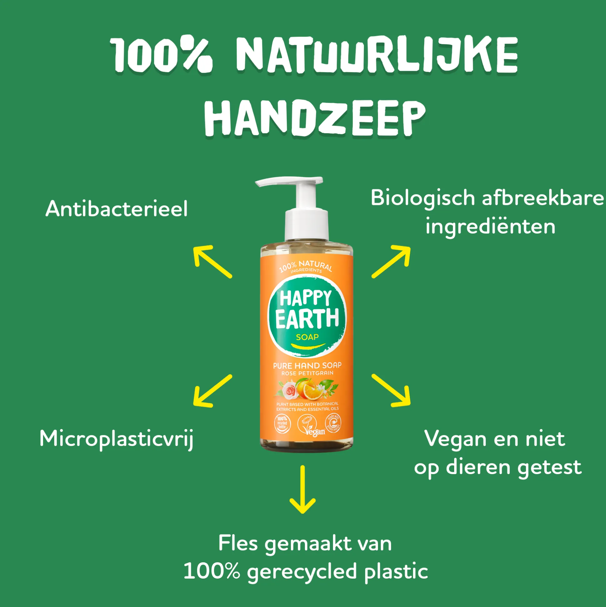 Happy earth natural Hand Soap Rose Petitgrain 300ml