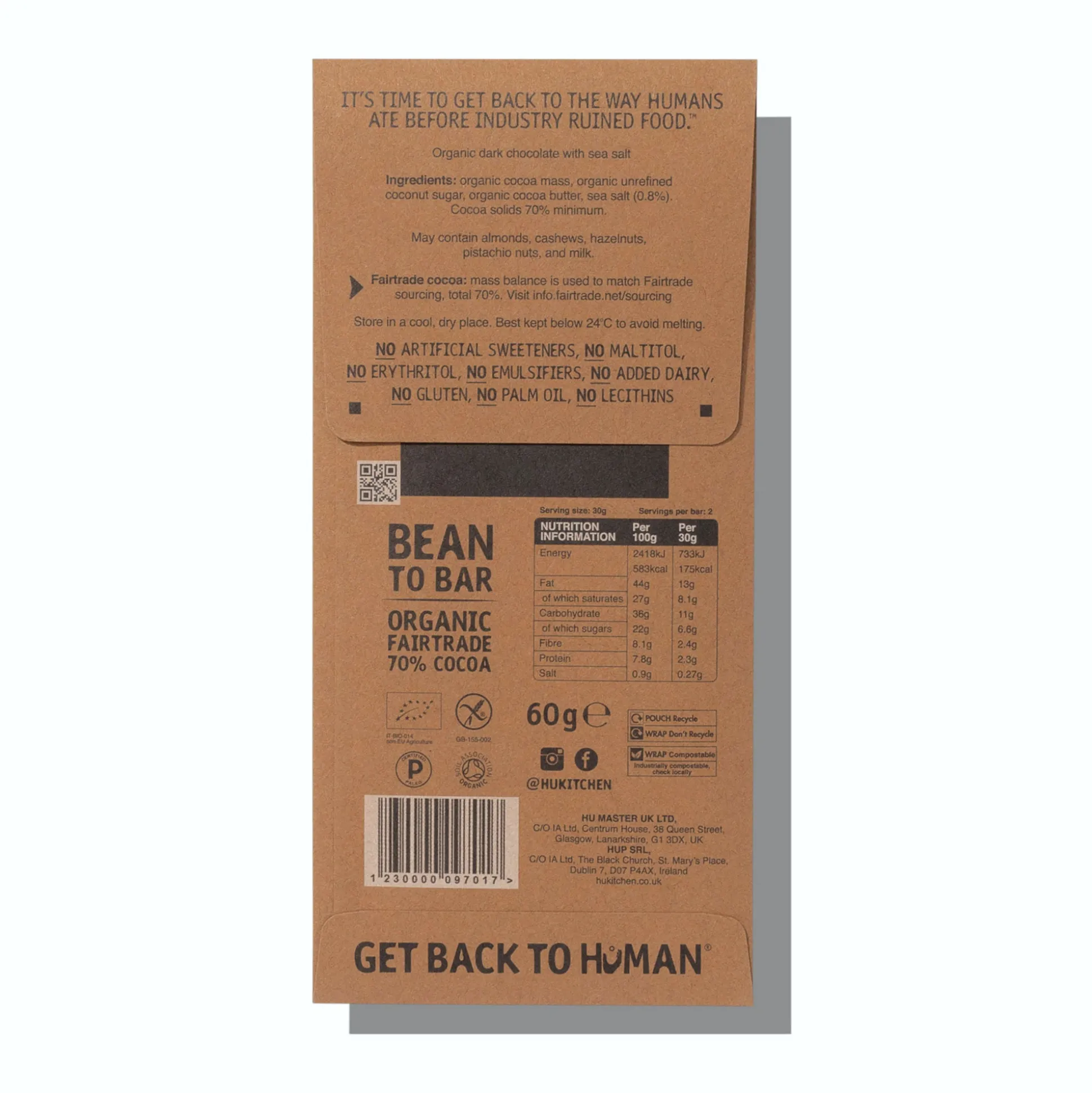Hu Salty Dark Chocolate Bar 60g