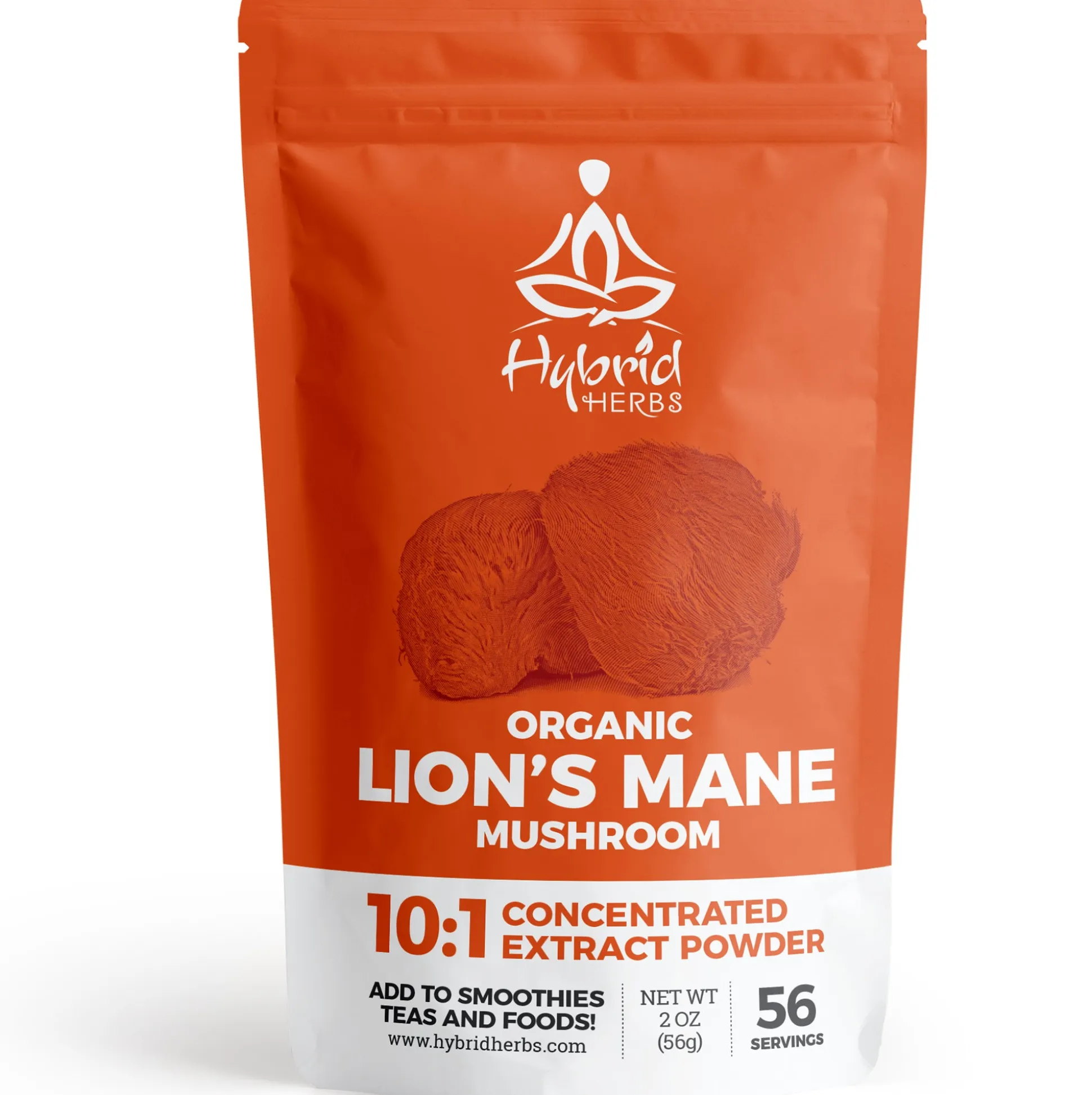 Hybrid Herbs Lion's Mane Mushroom Extract Powder 56g