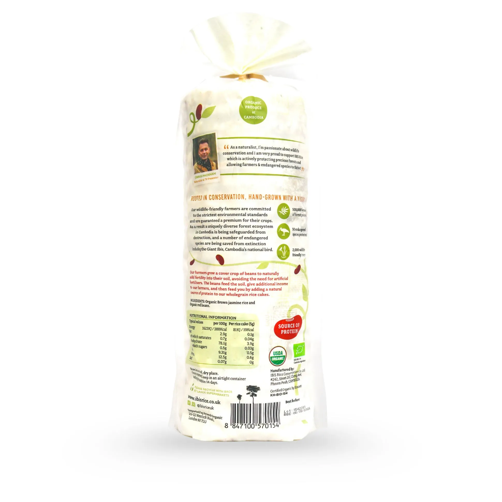 IBIS Organic Bean & Rice Cakes Original 130g
