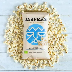 Jasper's Organic Sea Salt Popcorn 100% Extra Virgin Olive Oil 50g 50g