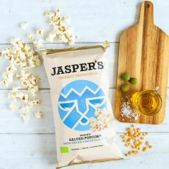 Jasper's Organic Sea Salt Popcorn 100% Extra Virgin Olive Oil 50g 50g