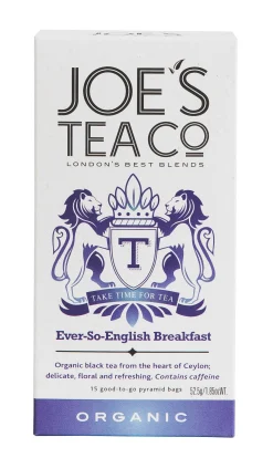 Joe's Tea Co. Ever-So-English Breakfast 15x Biodegradeable Pyramid Bags 15 bags