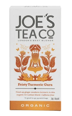 Joe's Tea Co. Feisty Turmeric Guru 15x Biodegradeable Pyramid 15 bags