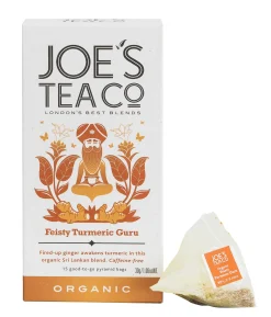 Joe's Tea Co. Feisty Turmeric Guru 15x Biodegradeable Pyramid 15 bags