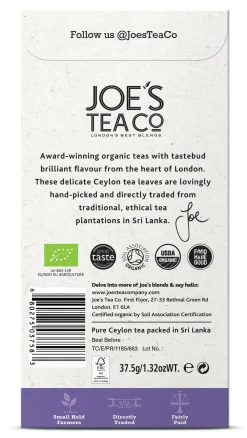 Joe's Tea Co. The Earl of Grey 15x Biodegradeable Pyramid Bags 15 bags