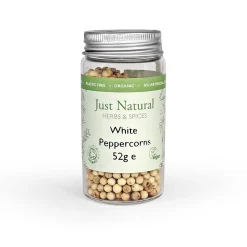 Just Natural Herbs Organic White Peppercorns 52g